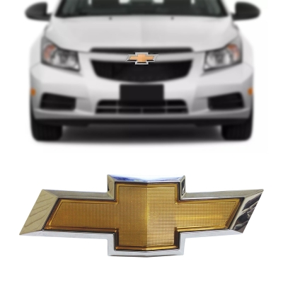 Emblema 'Logo Chevrolet' - Chevrolet Cruze 2010/2014 - Dourado / Fundo Cromado