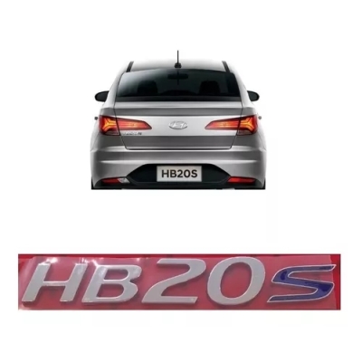 Emblema 'HB20s' - Hyundai HB20s 2020/2023 - Cromado