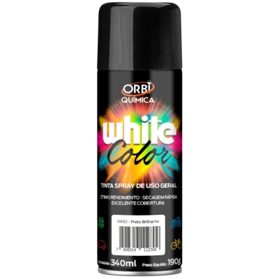 Tinta Spray Comum - Preto Brilhante 340ml / 190g.