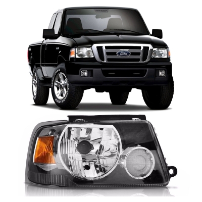 Farol Máscara Negra, Pisca Ambar | Ford Ranger 2005/2009 - Lado Direito