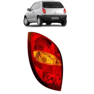 Lanterna Traseira Gm Celta 2000 A 2006 Acrílica Bicolor Pisca Âmbar Sem Luz De Re Lado Esquerdo