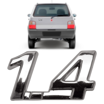 Emblema '1.0 i.e.' - Fiat Uno Mille 1990/1997 - Cinza / Fundo Cromado