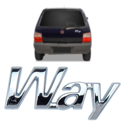 Emblema 'Way' - Fiat Uno Way 2007/2009 - Cromado