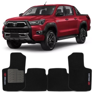 Tapete Personalizado Toyota Hilux Após 2017 - Preto