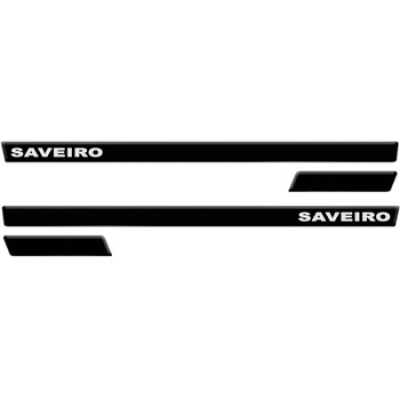 Friso Lateral VW Saveiro G5 / Preto, Personalizado Saveiro Estilizado Auto Colante, 2 Portas (Jogo Com 4 Peças) – 2008/2012