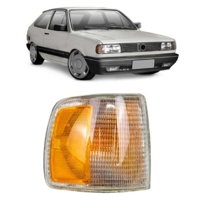 Lanterna Dianteira Vw Gol G1 1991 A 1994 Acrílica Cristal Refletor Âmbar Lado Direito