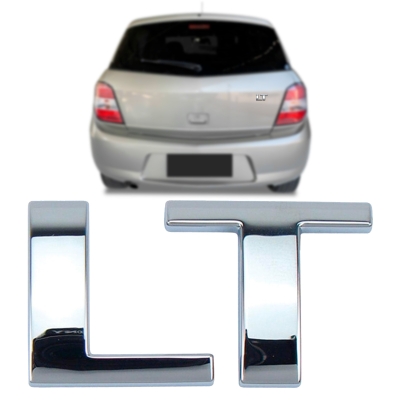 Emblema 'LT' - Chevrolet Agile 2009/2014 - Cromado