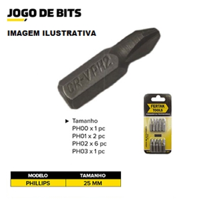 Bits Ponta Phillips Kit Com 10 Peças