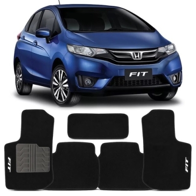 Tapete Personalizado Honda Fit Após 2015 - Preto