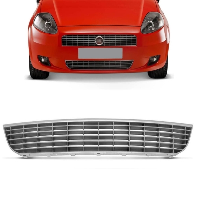 Tela De Para-Choque Do Fiat Punto De 2009 Até 2012 (Na Cor Prata).