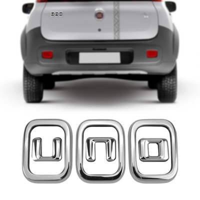 Emblema 'uno' - Fiat Novo Uno 2011/2016 - Cromado