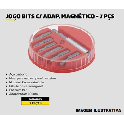 Pontas Bits e Alongador Magnético - 7 peças