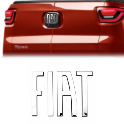 Emblema 'FIAT' - Fiat Toro 2016/2022 - Cromado / Tampa Traseira (Caçamba)