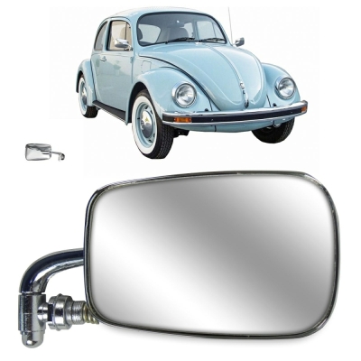 Retrovisor Externo - Volkswagen Fusca (Tipo Mexicano) 1959/1996 - Sem Controle / Cromado / Modelo L / Direito (Carona)