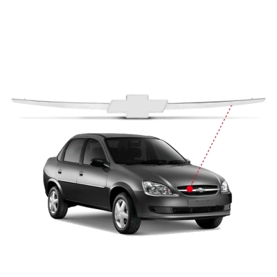 Moldura Da Grade Frontal Do Radiador - Chevrolet Corsa Classic 2010/2016 - Central / Cromado
