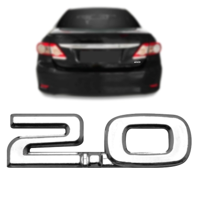 Emblema '2.0' - Toyota Corolla 2009/2014 - Cromado