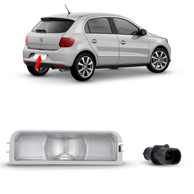 Lanterna Da Placa Traseira Do Vw Gol G6 - [Cristal Com Soquete] - 2013/2016.