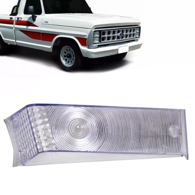 Lente Acrílica Da Lanterna Dianteira Ford Pick-Up, F100, F1000, F350 1984/1991 - [Cristal] - Lado Direito.