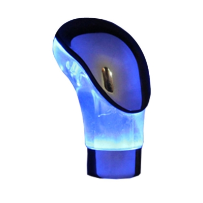 Bola De Câmbio Universal Cromada Iluminada Com Led Azul Resinado - 5 Marchas