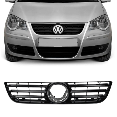 Grade Frontal Do Radiador Para O Modelo Original Do Vw Polo De 2007 Até 2012 - Na Cor Preta Verbena.