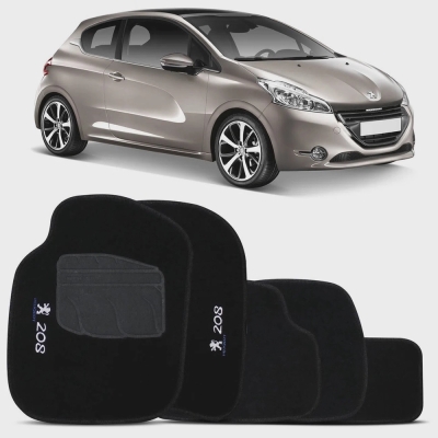 Tapete Personalizado Peugeot 308 2012/2014 - Preto