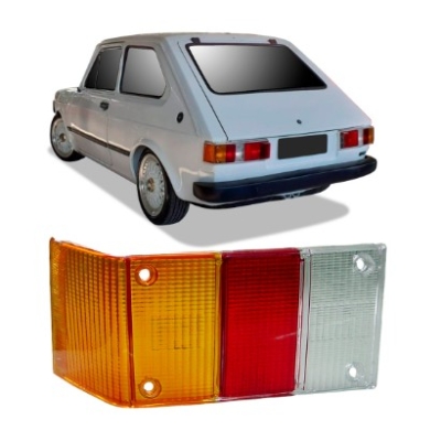 Lente Da Lanterna Traseira Spazio 1983 A 1986 Curvada Acrílica Tricolor Vermelha/ Âmbar Re Cristal Lado Esquerdo