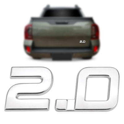 Emblema '2.0' - Renault Duster 2013/2020 / Oroch 2015/2020 - Cromado