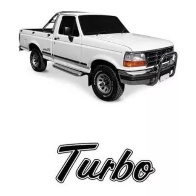 Emblema 'Turbo' - Ford F1000 1994/1998 - Preto / Adesivo