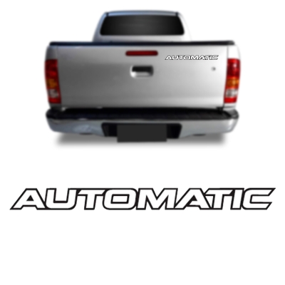 Emblema 'AUTOMATIC' - Toyota Hilux 2005/2012 - Cromado / Contorno Preto