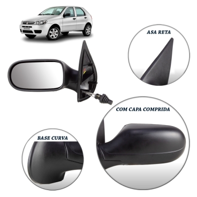 Retrovisor Externo - Fiat Palio / Weekend / Siena 2004/2007 - Quatro Portas / Com Controle / Esquerdo (Motorista)