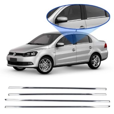 Friso Da Pestana Do Vidro Lateral Vw Gol 2008 A 2016 4 Portas Cromado Jogo 4 Peças