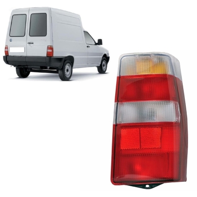 Lente Ambar Bicolor Com Cupla Da Lanterna Traseira Do Fiat Fiorino - 2004/2013 - Lado Direito.