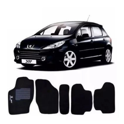 Tapete Personalizado Peugeot 307 2010/2012 - Preto