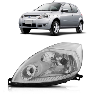 Farol Máscara Cromada | Ford Ka 2008/2011 - Lado Esquerdo