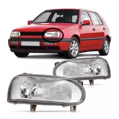 Farol - Volkswagen Golf 1993/1999 (GL Alemão) - Foco Simples / Lente Lisa / Lado Esquerdo