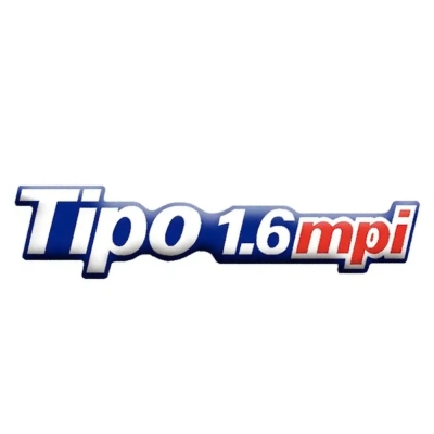 Emblema 'Tipo 1.6 MPI' - Fiat Tipo Após 2007 - Branco / Fundo Azul / 'mpi' Vermelho