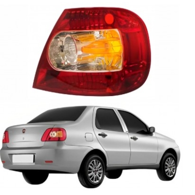 Lanterna Traseira Siena 2004 A 2012 Lado Direito Cor Rubi Tampa