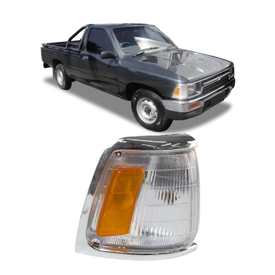 Lanterna Dianteira Acrílica/ Cristal (Aro Fino Cromado) | Toyota Hilux 4x2 1992/2001 - Lado Direito