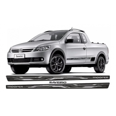 Faixa Decorativa Adesiva Vw Saveiro Trooper 2012 - Preto - (Jogo).