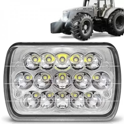 Farol De Milha Quadrado Em Led Com 15 Leds - 45w (Alto / Baixo).