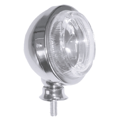 Farol Auxiliar - Uso Universal - Redondo / 92MM / Cromado / Com Aba / Mini Milha / Par