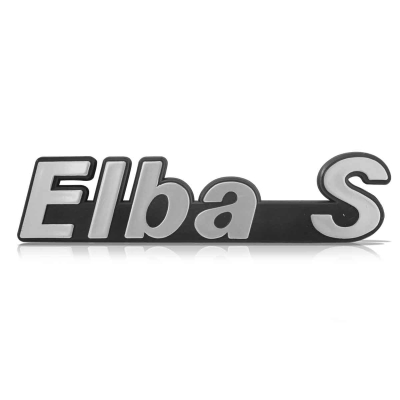 Emblema 'Elba S' - Fiat Elba S 1984/1995 - Cinza / Fundo Preto