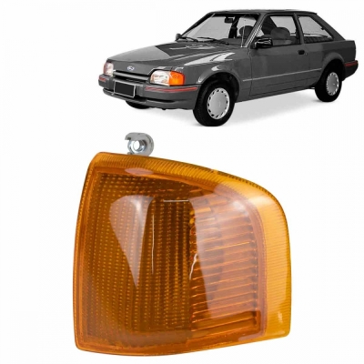 Lanterna Dianteira Ford Escort / Verona 1987/1992 | Apollo 1990/1992 | Plástico Âmbar | Lado Esquerdo.