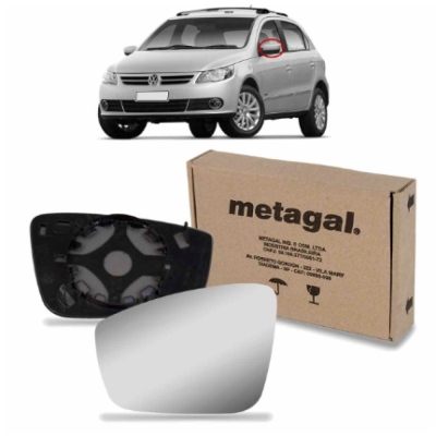 Espelho Do Retrovisor Com Base Vw Gol/ Voyage G5 09/13 Lado Esquerdo Metalizado