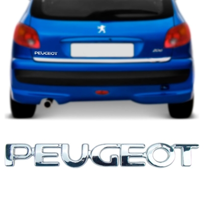 Emblema 'PEUGEOT' - Peugeot 206 2001/2011 - Cromado