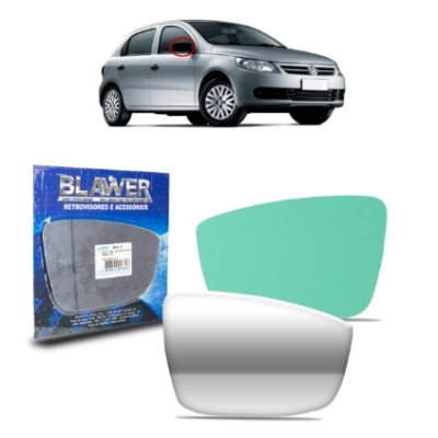 Lente Do Retrovisor Sem Base Vw Gol Gv 2009 A 2012 Espelhado Plano Lado Direito