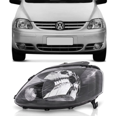 Farol - Volkswagen Fox 2003/2010 / Crossfox e Spacefox 2005/2010 - H4 / Máscara Negra / Lado Direito