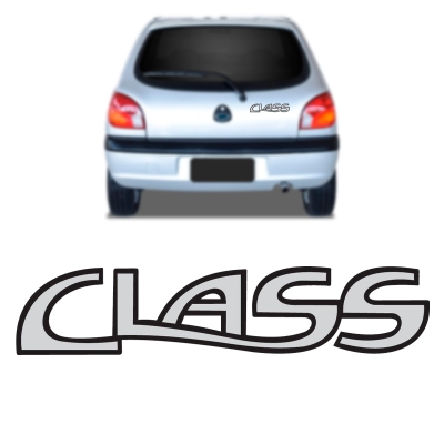 Emblema 'CLASS' - Ford Fiesta / KA 2003/2010 - Prata / Contorno Preto / Resinado