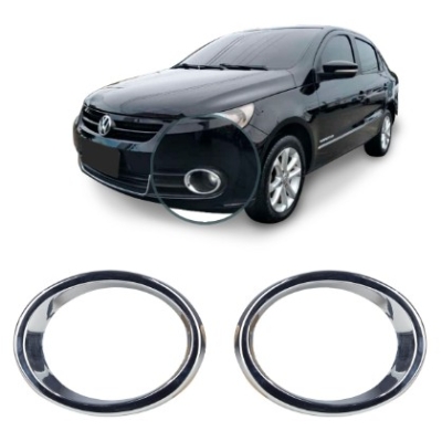 Aplique Do Farol Auxiliar Vw Gol G5 2008 A 2012 Cromado O Par