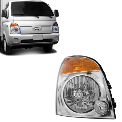 Farol Máscara Cromada (Com Pisca Ambar) | Hyundai Hr 2004/2012 - Lado Direito